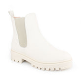 Botín con resorte color blanco para mujer-Perfil